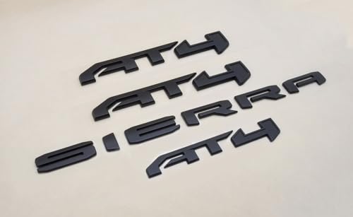 Image of 4PCS Kits AT4 Overlay Emblem Badge Sticker Sierra Replacement for 2019-2024 Sierra 1500 (Matte Black)