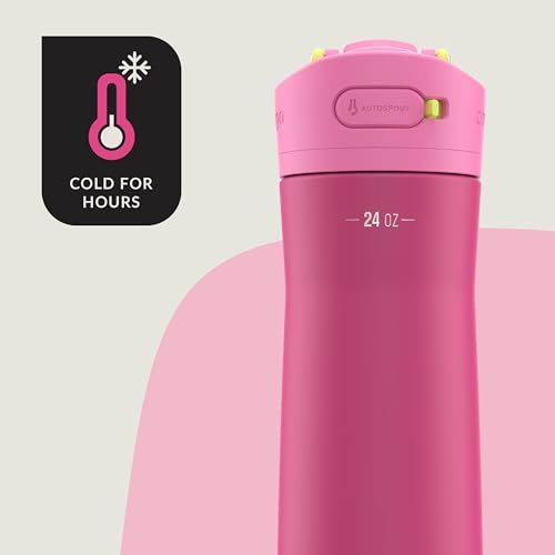 Image of Contigo Ashland Chill 2.0 Stainless Steel Water Bottle with AUTOSPOUT Lid, 24 oz, Wildberry