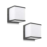 LUTEC 2 Packs TELIN LED Sconces Wall Lighting Indoor Outdoor Wall Light 14.5W Warm White 3000K 1000L