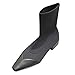 Produktbild JXQ-N Damen Klassische Stricken Socken Knöchel Booties Elastisch Chelsea Stiefeletten Nackte Kurze Winterstiefel Schlupfstiefel Freizeitschuhe