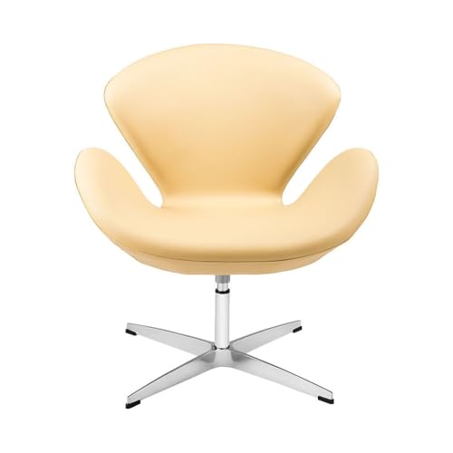 Image of Modern Swivel Lounge Chair with Hydraulic Lift for Home Office Hotel Cafe (Light Beige)