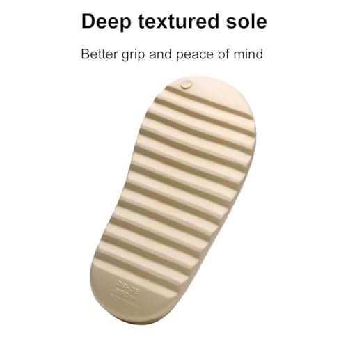 Cloud Slides for Women and Men - Soft, Comfy, Relax Cloud Slippers, Thick Sole, Non-slip Slides for Men, Easy to Clean, Shower, Swimming, Beach(Khaki,Us 5.5-6)3