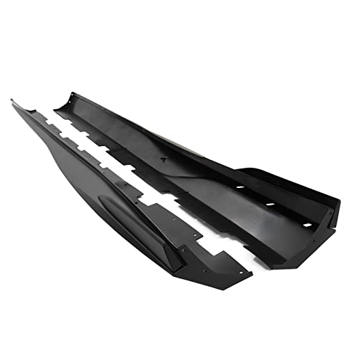 IKON MOTORSPORTS, Side Skirts Compatible with 2010-2015 Chevrolet Camaro, Rocker Style Matte Black PP Add On Side Skirt Rocker Panel Extension Moulding Splitter, 2011 2012 2013 2014