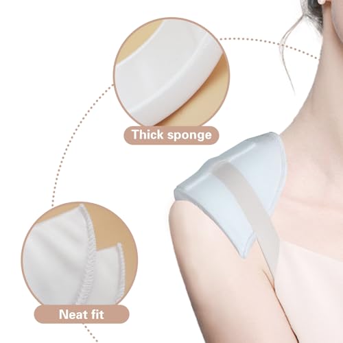 2 Pairs Set-in Shoulder Pads Breathable Sponge Pads Shoulder Enhancer Sewing Supplies for Women Men Sloping Shoulders High and Low Shoulders Blazer Suit T-Shirt Clothes (Black +White)