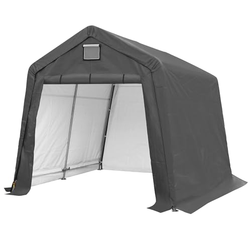 GARTOO 10' x 10' Outdoor Storage Shelter - Heavy Duty Storage Tent with Roll-up Ventilated Windows, Portable Garage Zipper Storage shed for Bike, Motorcycle Shelter, ATV, Weeding Tools