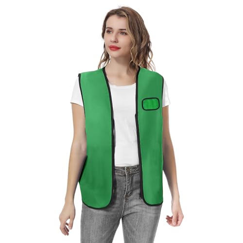 TopTie Volunteer Vest with Transparent PVC Pocket Supermarket Uniform Vest Workwear Zipper Closure2