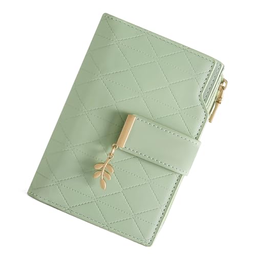 Image of SENDEFN Wallets for Women Leather RFID Blocking Credit Card Case Holder Purse Zipper Pocket with ID Window