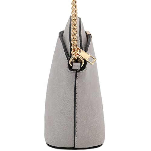 Image of FashionPuzzle Faux Leather Small Dome Crossbody Bag with Chain Strap