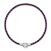 GNOCE Basic Bracelet with 2 Pieces of Stoppers Charm Bracelet for Teen Bride Women Jewelry Valentine's Day (Pink Purple, 17cm)