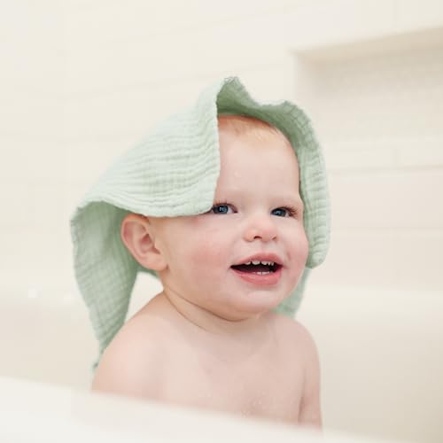 Konssy Baby Muslin Washcloths 7-Pack, 100% Cotton Baby Bath Washcloths, Soft & Absorbent Wash Cloths and Burp Cloths for Newborn Kids Girls & Boys, 11x11 inches
