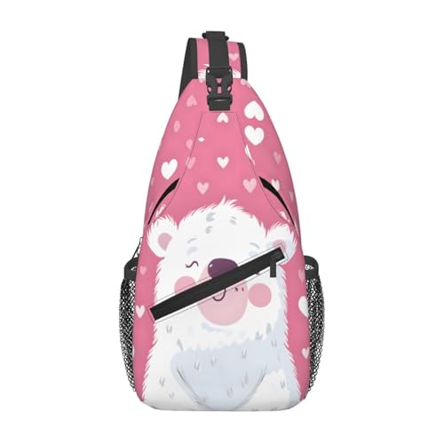 Bolso tipo bandolera divertido oso polar ligero para viajes miniatura 1