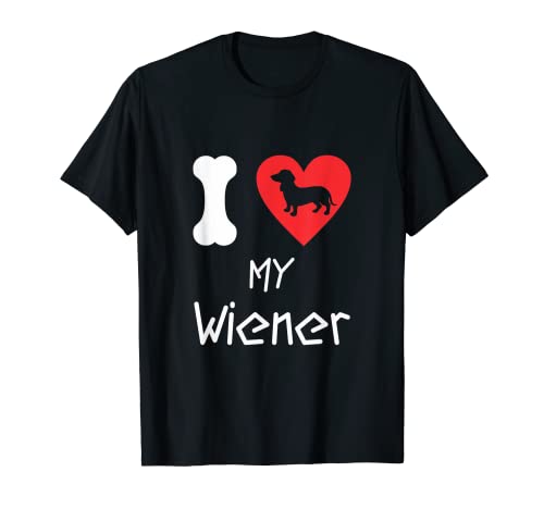 I Love Funny Dog Valentines Gifts Wiener Camiseta