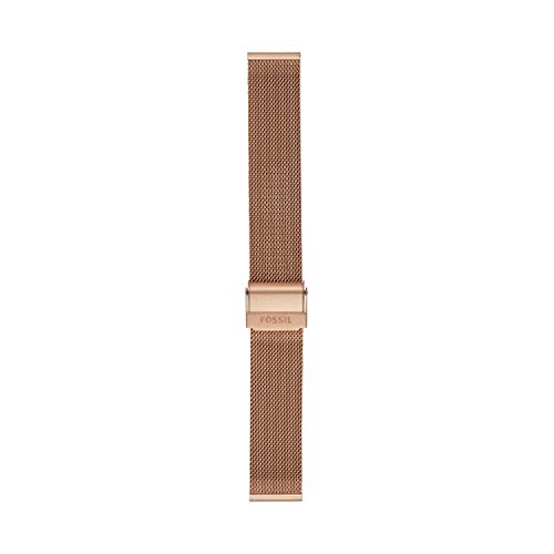 Fossil Women's 18mm Stainless Steel Mesh Watch Band, Color: Rose Gold (Model: S181375)