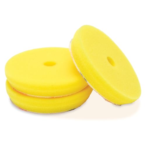 Griot's Garage 3” Perfecting Foam Pads for Car Polishing and Detailing, Buffing Pads for Paint Correction, Polishing, and Waxing, Yellow, Set of 3