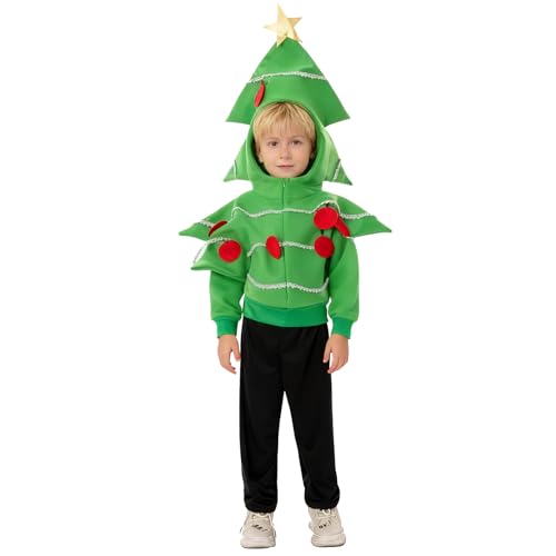 TAGVO Disfraces NavideñOs para NiñOs, Ropa de Navidad de Trajes de Cosplay de Bastones de Caramelo para áRboles de Navidad Infantiles para Ropa Festiva Mascarada Cosplay Carnaval