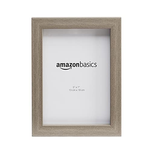 Amazon Basics Rectangular Photo Picture Frame, 5" X 7", Pack Of 5, Barnwood, 6.2 X 8.2 Inches #TOP1