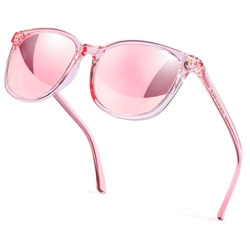 Myiaur Polarized Sunglasses for Women, Square Mirrored Trendy Shades with UV Protection Reduce Glare Sun Glasses