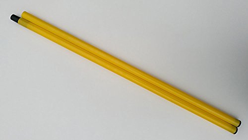 Boje Sport - Sprungstangen-Set - Training für Sprungkraft, Dribbling und Beweglichkeit - (3 Stangen (160 cm (2 x 80 cm)), 2 Vollgummistandfüße, 2 Leiterhürden), Farbe: gelb