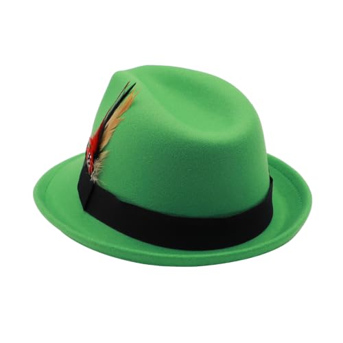 Image of Unisex Trilby Hats Classic Fedora Hats for Women Men Dress Hats Felt Short Brim Fedoras Hat Panama Hat with Band