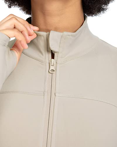 QUEENIEKE Women's Running Jacket Breathable Lightweight Sports Jacket Zipper Workout Jacket with Pocket for Yoga Fitness