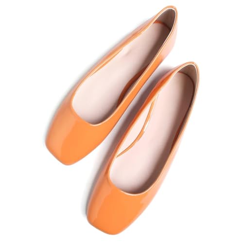 Image of ChaiRong Zhou Women Square Toe Ballets Flats Comfort Slip On Walking Shoes for Driving