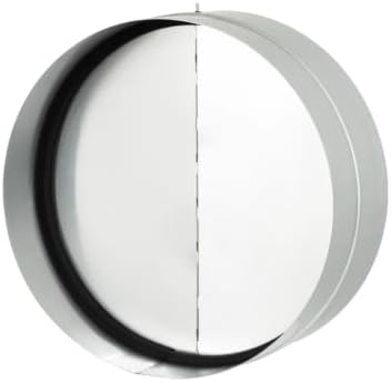 PROLINE 10-Inch Round Backdraft Damper for Range Hoods and Ventilation Ducts, Spring-Loaded Aluminum Blades, Rubber Gasket Seal, Horizontal or Vertical Installation