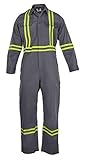 Flame Resistant FR High Visibility Hi Vis Coverall - 88% C/12% N (Medium, Dark Grey)