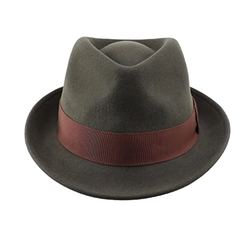 Home Prefer Men's Wool Felt Winter Hat Short Brim Fedora Hat