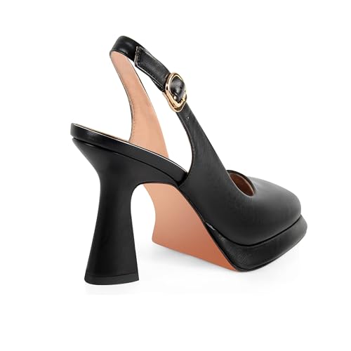 High Heels for Women Slingback Square Toe Pumps Shoes Closed Toe Heels Mary Jane Fashion Dressy Platform Heeled Sandals3
