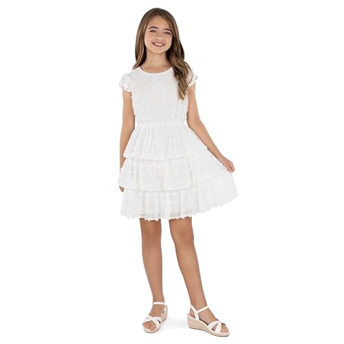 Speechless Girls' Flutter Sleeve Tiered Knee Length Party Dress3
