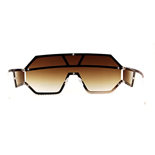 Fully Blinged Out Rhinestone Flat Top Mob Rimless Racer Sunglasses4