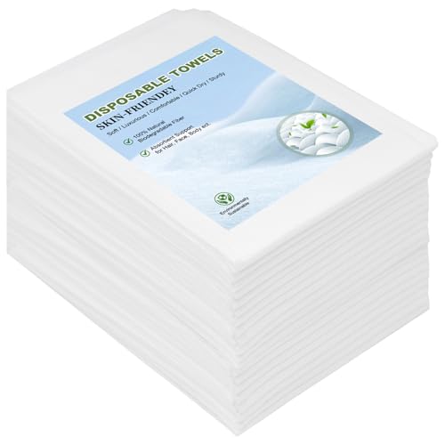 Tvvcalk Disposable Towels 50 Count 32x16 Ultra Absorbent & Soft Disposable Body Towels Single-Use Cleaning Towels Suitable for Home Salon Travel Comping Gym Pet Bulk Towel