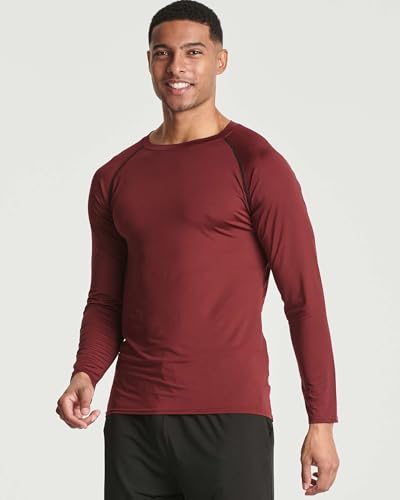 Image of Real Essentials 4 Pack: Men's Compression Long-Sleeve T-Shirt Athletic Cold Weather Baselayer (Available in Big & Tall)