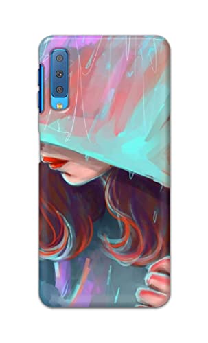 Image of PRINTFIDAA Pretty Woman Under The Umbrella Painting Printed Designer Hard Case for Samsung Galaxy A7 (2018), SM-A750F /DS, SM-A750G, SM-A750FN /DS Back Cover -(e) RPM1007