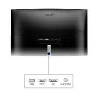 Philips 325E1C - 32 Zoll QHD Curved Gaming Monitor, 75 Hz, 4ms, FreeSync (2560x1440, VGA, HDMI, DisplayPort) schwarz – Ansicht 4