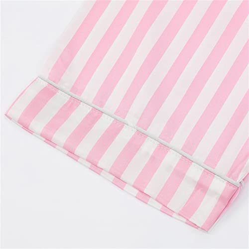 Girls Boys Silk 𝗣ajamas Set Summer Short Sleeve Satin 𝗣js 2PC Kids Toddler Baby Stripe Button Down Sl𝐞epwear 𝗟oungewear2