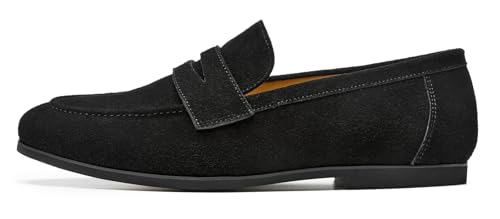 Image of Journey West Men's Suede Leather Belgian Loafers for Men Slip-on Casual Penny Casual Loafers
