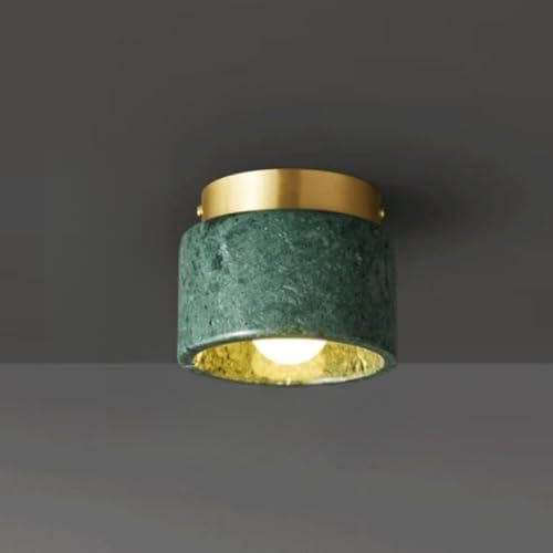 Lámpara Colgante de mármol Verde Pavo Real minimalista con 1 luz para isla de cocina kxtmm