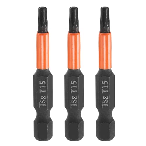 HARFINGTON T15 Torx Head Screwdriver Bit 2" Long 1/4" Hex Shank 3 Pcs