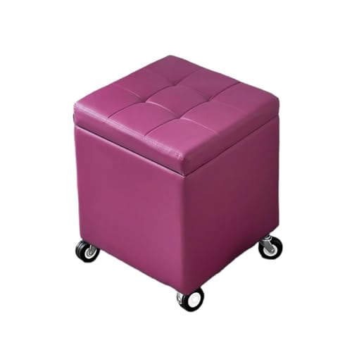 Puff Almacenaje Baúl De Almacenaje Multifuncional Taburete Reposapiés Banco De Cubo Soporta para Sala De Estar Dormitorio Y Entrada(Purple,17.5' x 11.8' x 0.39')
