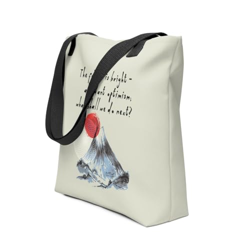 Tote Bag | Future Is Bright Haiku & Mountain Sun | Inspirational Nature Reusable Shopping Bag