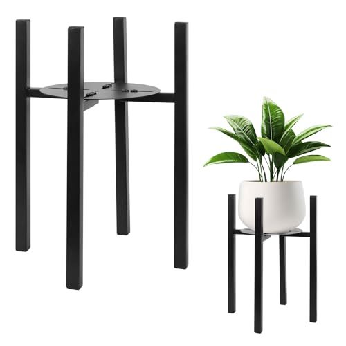 Skymico Soporte para Plantas Soporte Ajustable para Plantas 24-38 cm Soporte de Planta de Metal Negro Soporte para Macetas para Balcones de Jardín&Soporte Macetas para Interior Exterior