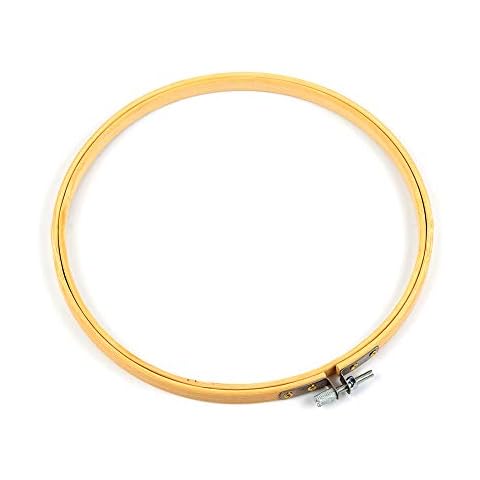 Embroidery Hoop Set, Cross Stitch Bamboo Circle Rings, 7inch(Diameter 18cm) for Embroidery, Home Cross Stitch Art, Handcraft, Sewing, Kids Patience Tutoring, with Easy Sandwiching Knob, 1Pc Cover