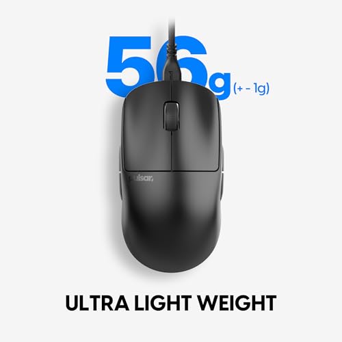 Image of Pulsar Gaming Gears X2A Wired Gaming Mouse, Ultra Lightweight, Optical Switch, 26000 DPI, Motion Sync, PAW3395 Sensor (Medium, Wired, Black)