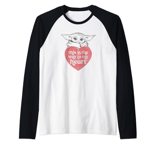 T-shirt raglan Grogu Star Wars au design de baseball imprimé avec soin