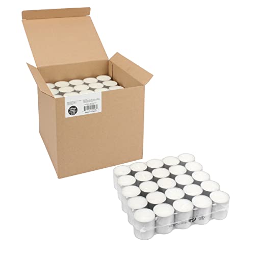 Stonebriar Bulk 50 Pack Unscented Smokeless Long Tea Light Candles with 8 Hour Extended Burn Time, White, 50 Count