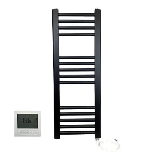 Greened House Sèche-serviettes électrique droit pour salle de bain avec minuteur et thermostat de...