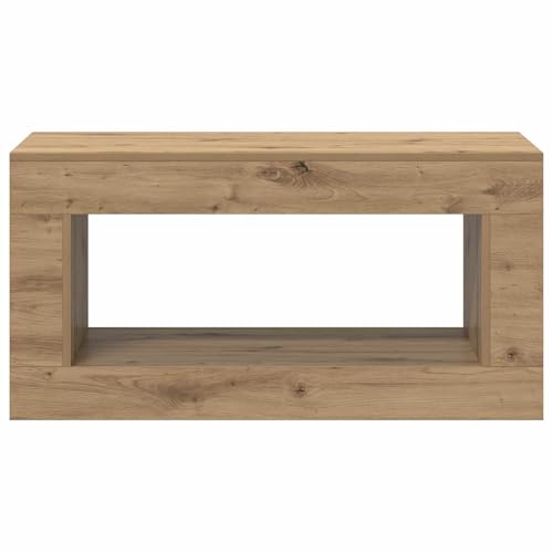 Table basse en chêne avec grand rangement et structure métal - 6