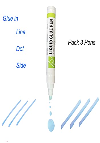 Liquid Glue Pen, 2–Way Glue Squeeze And Roll, Chisel Tip, 10 Ml, 3 Pack, 30Ml, Water Based, Quick Stick, Acid And Xylene Free For Paper Craft And Card Making #TOP2