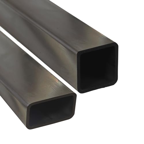 K I Metals Mild Steel Box Section - 2000MM Length (2M) x 60MM Width x 60MM Height x 3MM Wall Thickness, Mild Steel Durable Square Steel Tubes for Constructions, Residential & DIY Projects